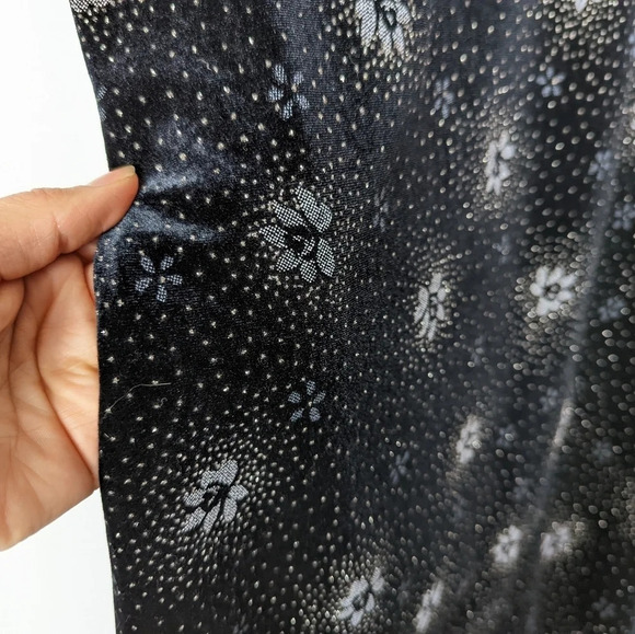 Vintage 90s Kathie Lee Collection Sz. M Velvet Dress Glitted Floral Embellished - Picture 5 of 8